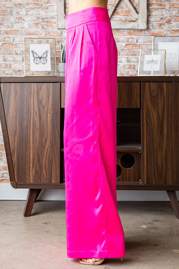 Hot Pink Satin Pants