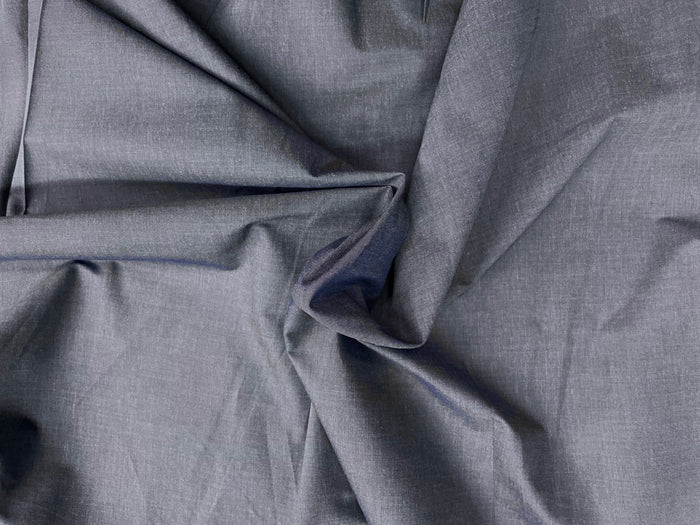 Cotton Chambray - Grey Blue