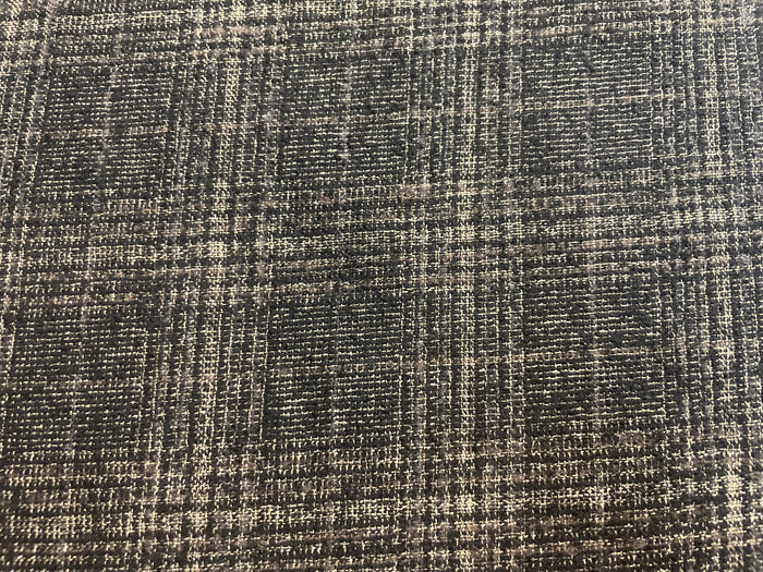 Textured Wool Plaid - Grey / Brown / Black