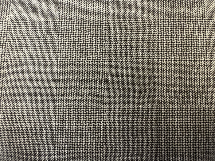 Italian Fine Plaid Tropical 100% Virgin Wool Suiting - Grey / Off White