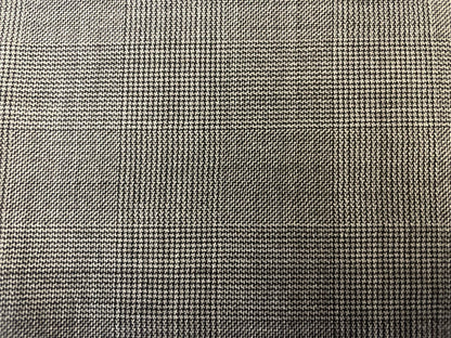 Italian Fine Plaid Tropical 100% Virgin Wool Suiting - Grey / Off White
