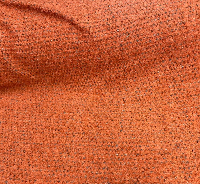 Wool Blend Textured Sweater Knit - Orange
