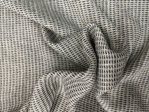 Geometric Textured Rayon - Black & White