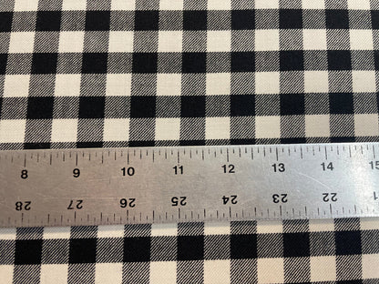 Fused Designer Fine Textured Wool Blend - Black and White Plaid