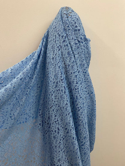 Floral Corded Lace - Blue (Light Blue)
