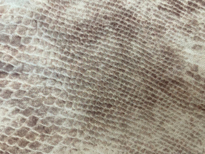 Pastel Snake Print French Terry - Mauve & White