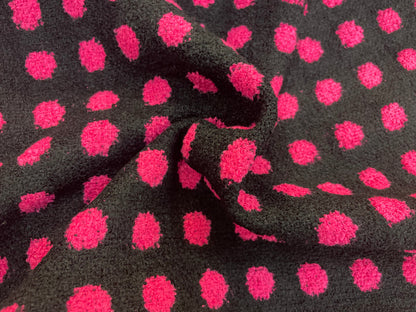 Double Sided Designer Boucle - Hot Pink / Black