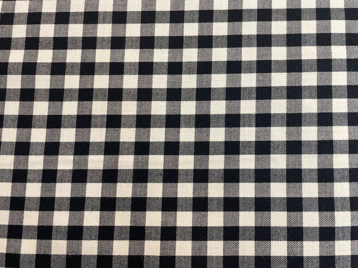 Fused Designer Fine Textured Wool Blend - Black and White Plaid