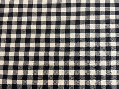 Fused Designer Fine Textured Wool Blend - Black and White Plaid