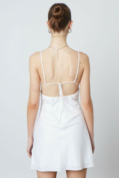 Luna White Backless Mini Dress