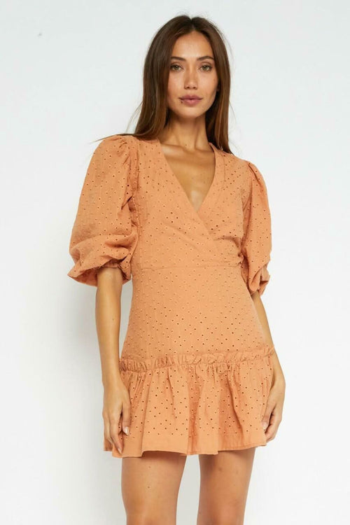 Loretta Aragon Eyelet Mini Dress