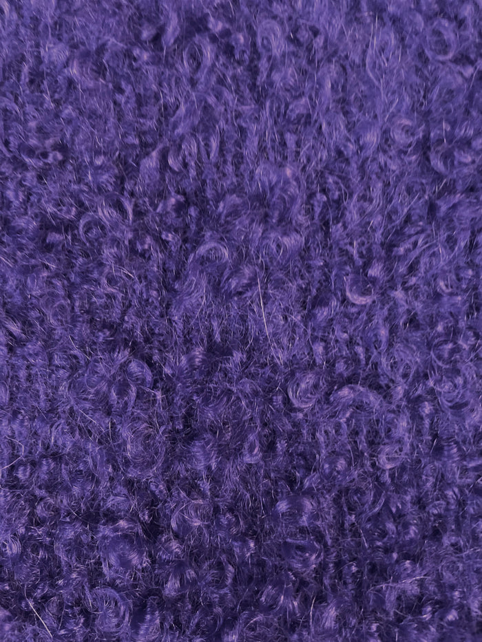 Italian Designer 100% Wool Boucle Fused - Royal Purple