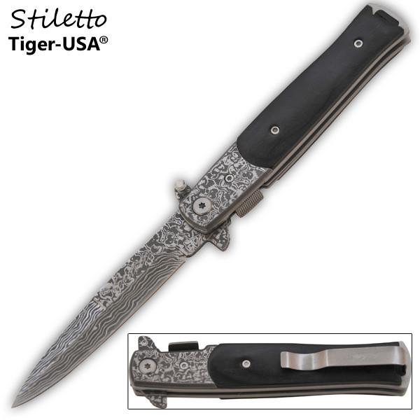 9" Stiletto Spring Assisted Folding Knife - Available in 9 Colors!!!! - AnyTime Blades