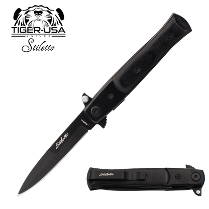 9" Stiletto Spring Assisted Folding Knife - Available in 9 Colors!!!! - AnyTime Blades