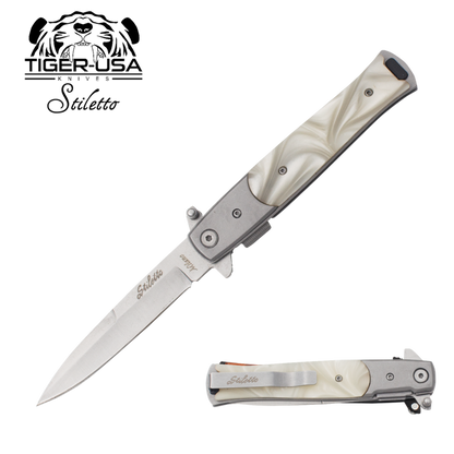 9" Stiletto Spring Assisted Folding Knife - Available in 9 Colors!!!! - AnyTime Blades