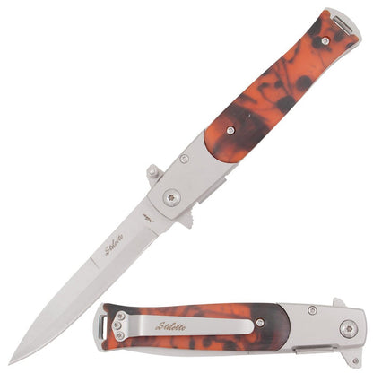 9" Stiletto Spring Assisted Folding Knife - Available in 9 Colors!!!! - AnyTime Blades