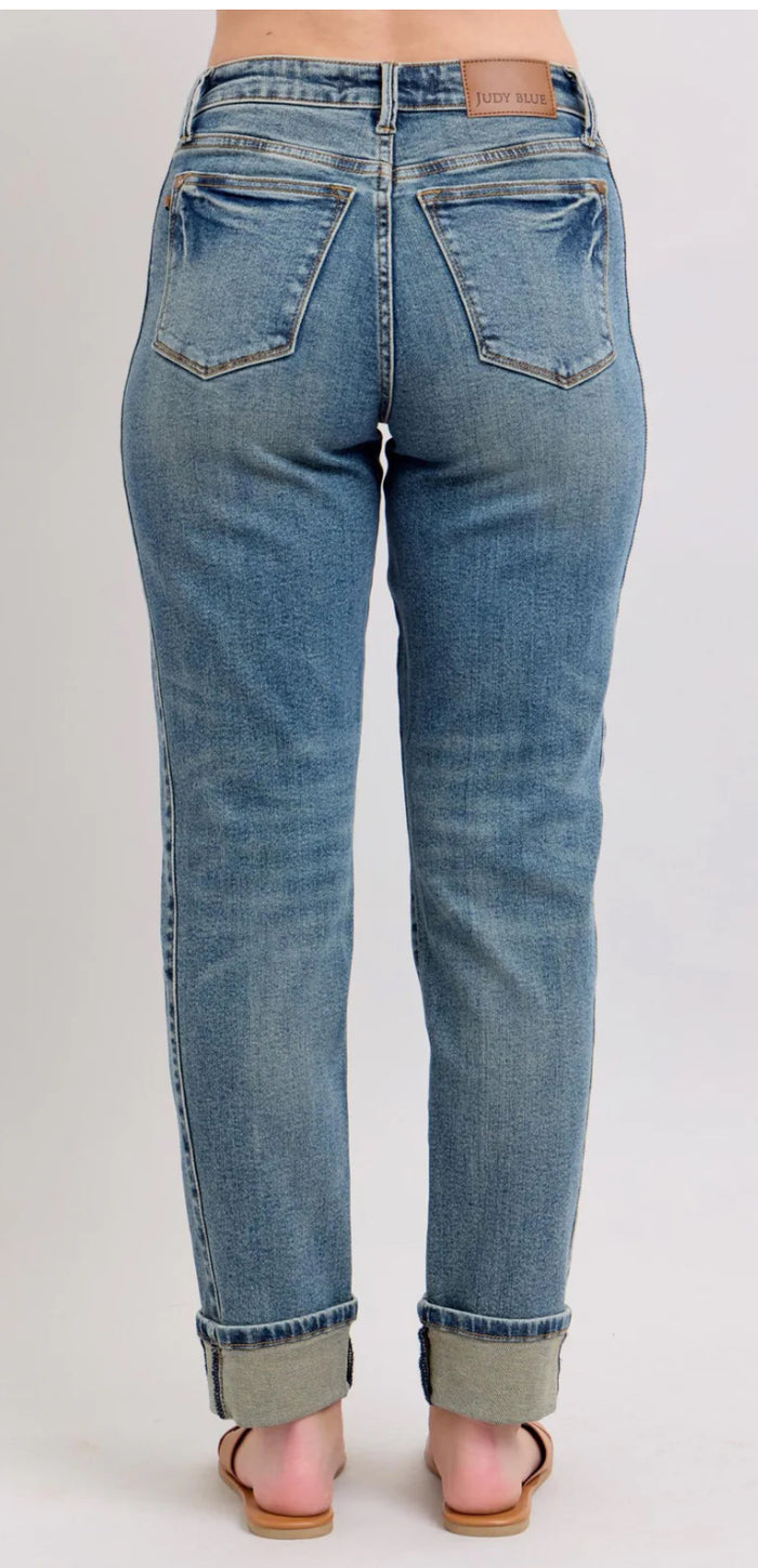 Judy Blue Mid Rise Cuffed Boyfriend