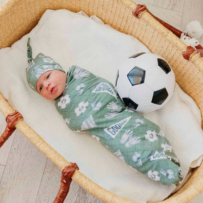 Knit Swaddle Blanket - Kick Off