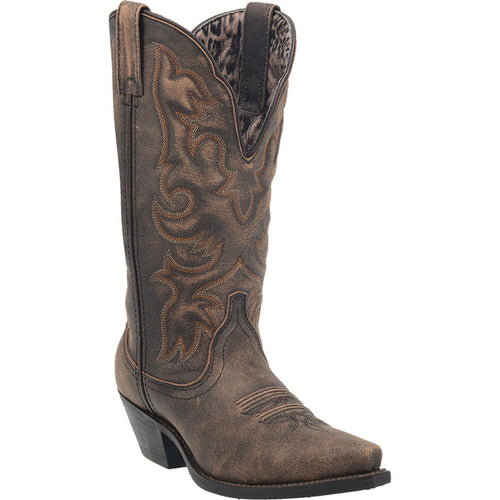 Laredo Women's Access Wide Calf Western Boot - Black/Tan