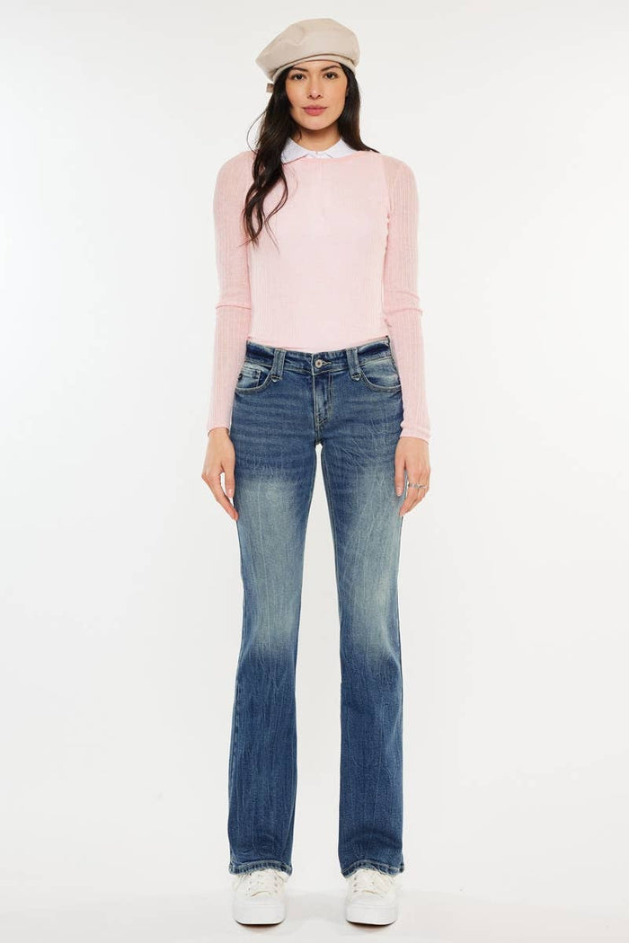 Low Rise Boot Cut Jeans Medium Wash