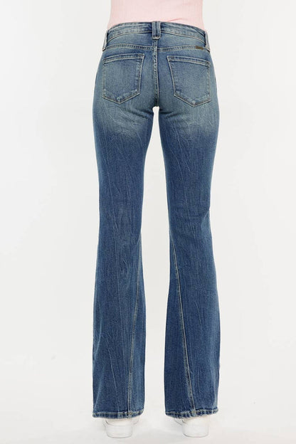 Low Rise Boot Cut Jeans Medium Wash