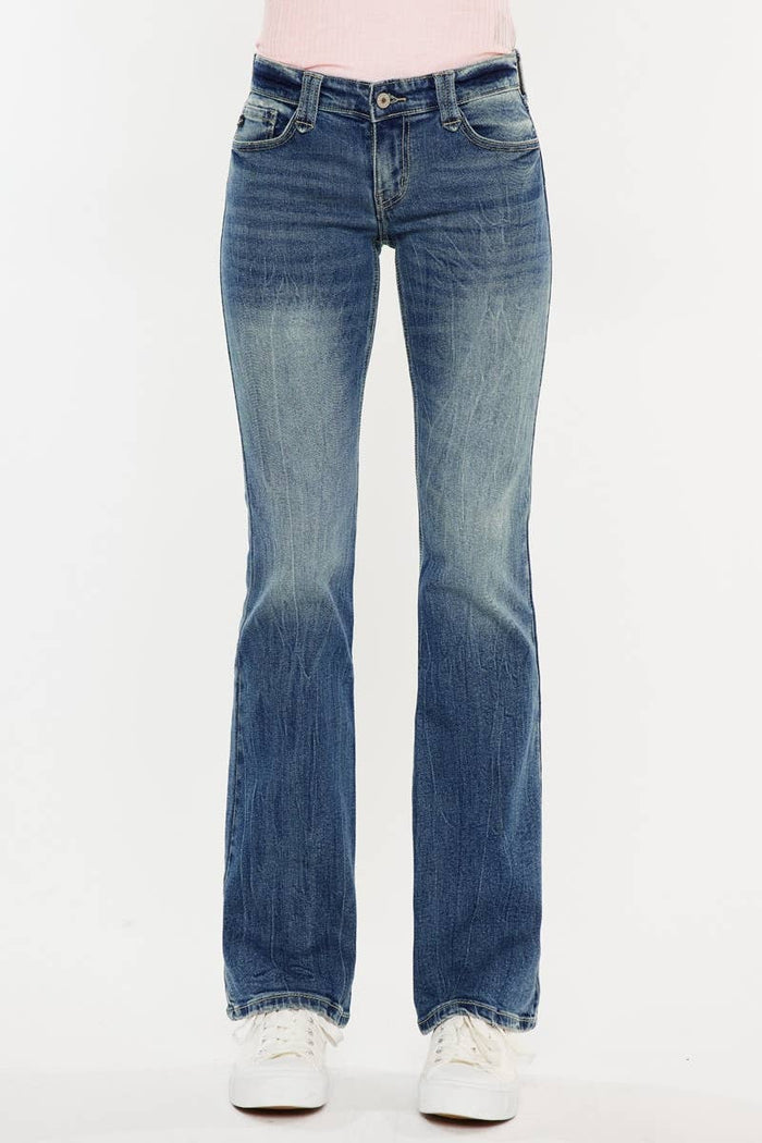 Low Rise Boot Cut Jeans Medium Wash