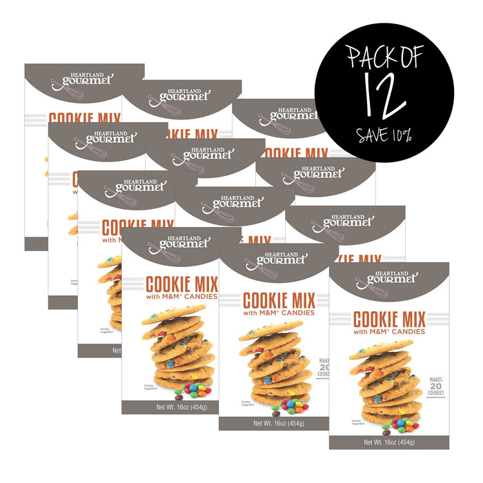M & M Cookie Mix | Pack of 12 | 16 oz | Heartland Gourmet
