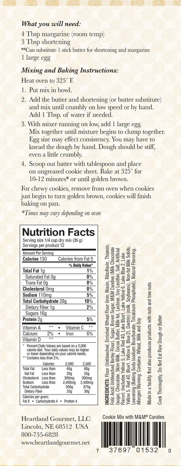 M & M Cookie Mix | Pack of 12 | 16 oz | Heartland Gourmet