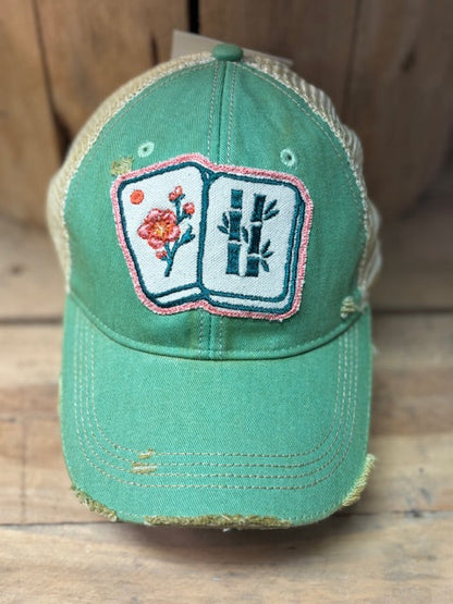 Mahjong -distressed Trucker Hat