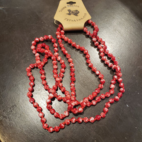 Marble Red Beaded Necklace