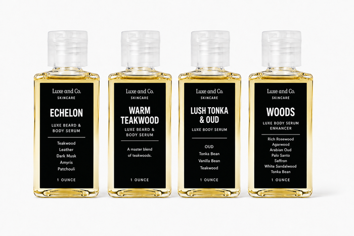 Men’s Mini Discovery Set | 4 x 1 oz Luxe Body Serum