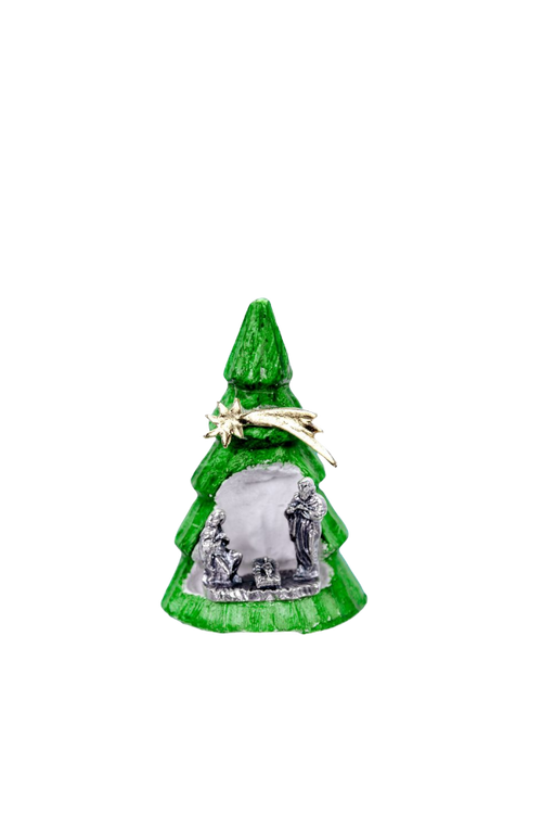 Miniature Christmas Tree With Nativity Figures
