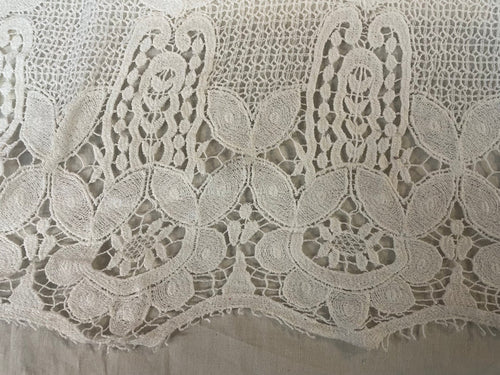 Modern Cotton Geometric Lace - Bright White