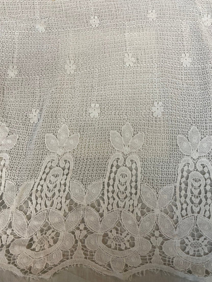 Modern Cotton Geometric Lace - Bright White