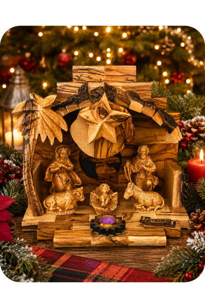 Musical Olive Wood Nativity - Holy Land