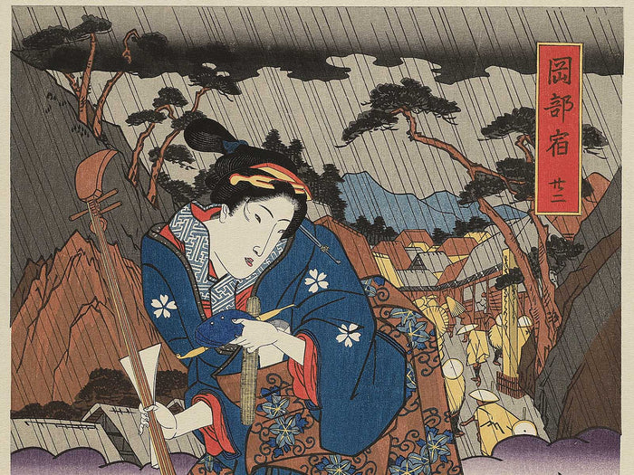 Okabeshuku niju-ni from the series Tokaido Beauties by Keisai Eisen, (Large print size) / BJ346-143