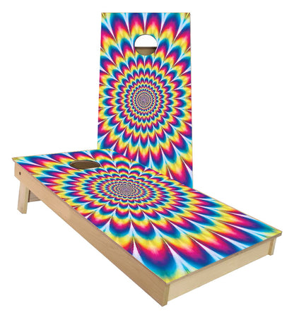 Optical Illusion cornhole boards