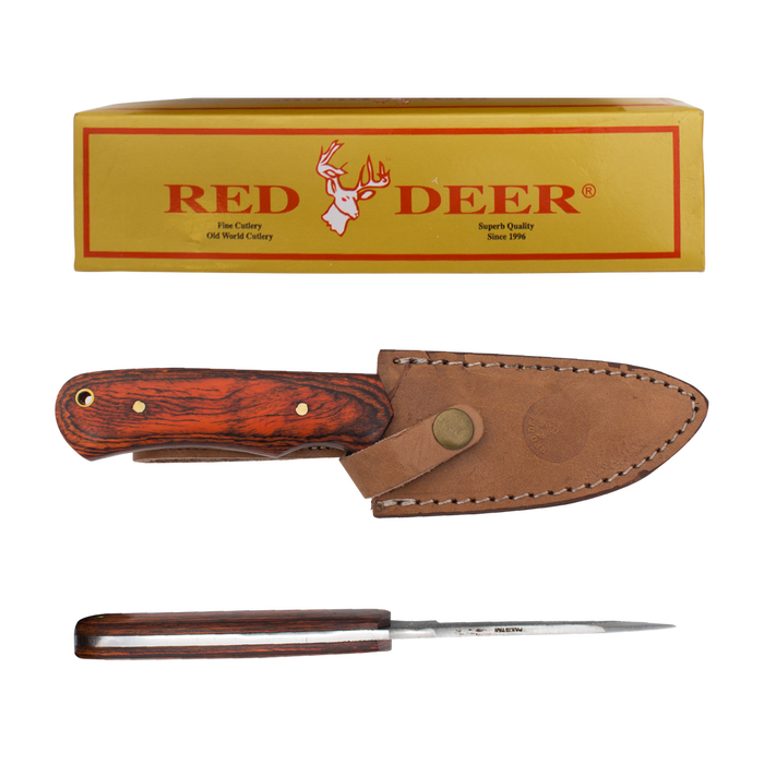 Pakka Hunter Red Deer® Full Tang File Steel Nessmuk Back Pakka Wood Hunting Knife - AnyTime Blades