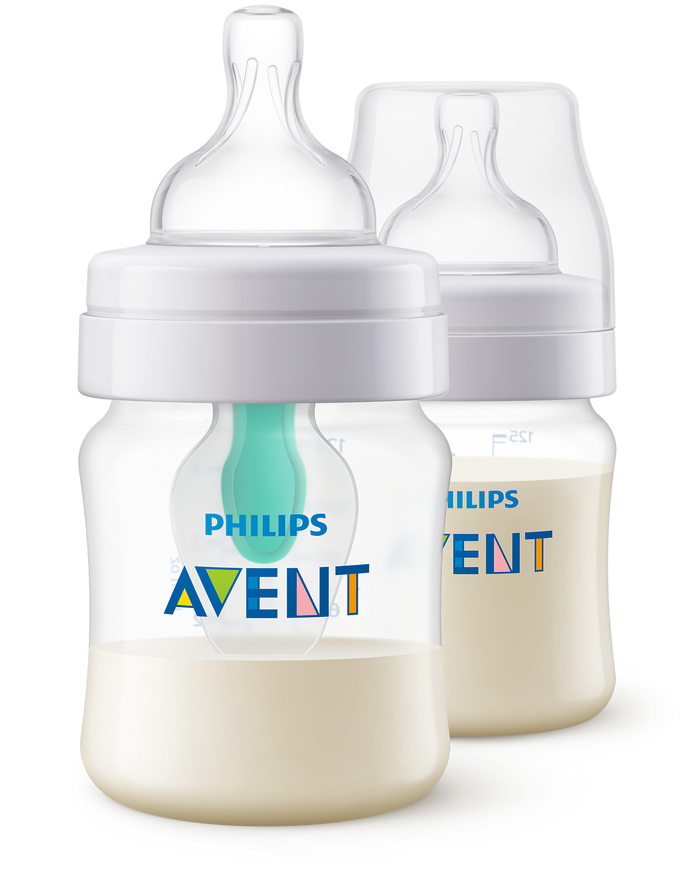 Philips Avent Anti-Colic Baby Feeding Bottles with Airfree Vent (0+ Months), 2 Pieces