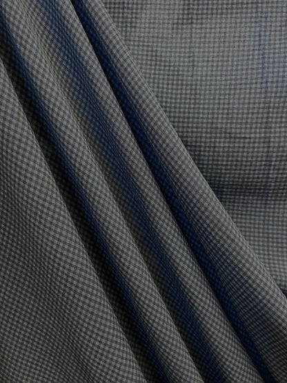 Poly Rayon Plaid - Navy &  Grey