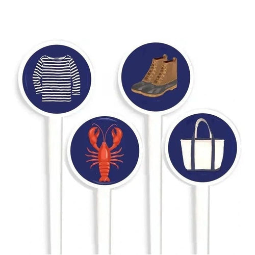 Preppy New England Swizzle Sticks 4PK - Potpourri Gift Shop