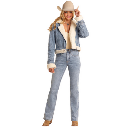 Rock & Roll Denim Women's Sherpa Denim Jacket