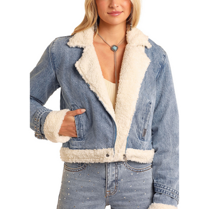 Rock & Roll Denim Women's Sherpa Denim Jacket
