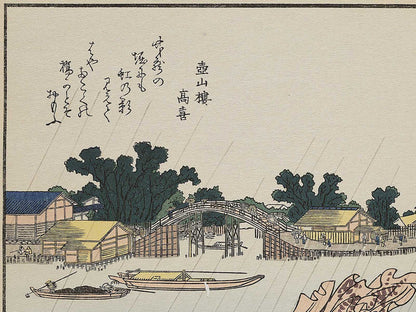 Shin Yanagibashi no hakuu Okekeguro no niji from the series Ehon Sumidagawa ryogan ichiran by Katsushika Hokusai, (Large print size) / BJ341-145