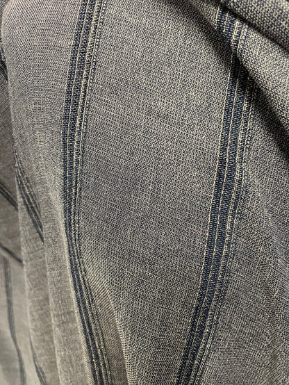 Stripe Print Cotton Voile - Navy & White