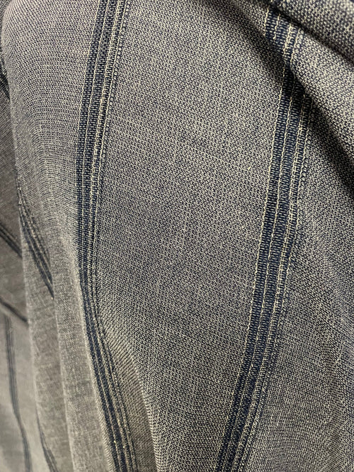 Stripe Print Cotton Voile - Navy & White