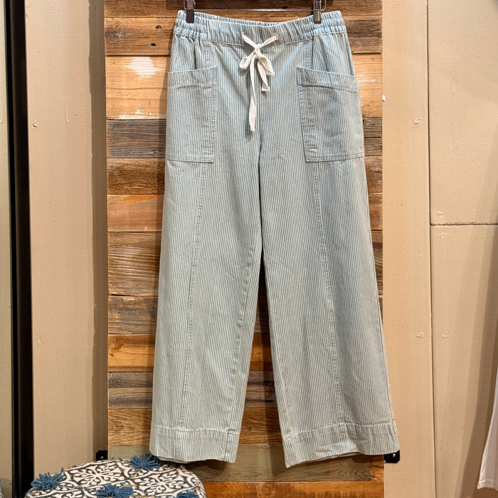 Striped Mid-Rise Jeans