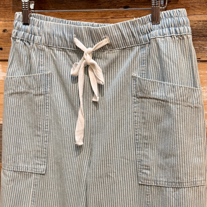 Striped Mid-Rise Jeans