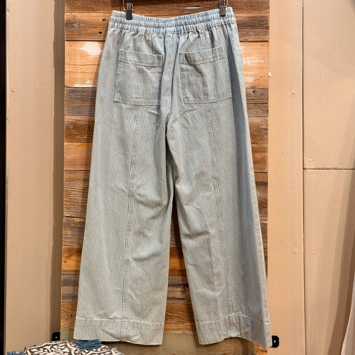 Striped Mid-Rise Jeans
