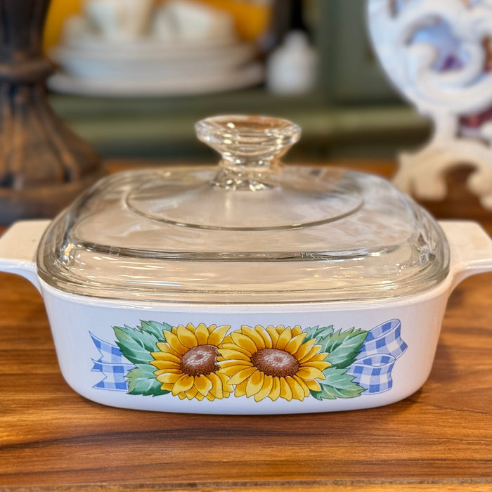 Sunflower CorningWare Dish